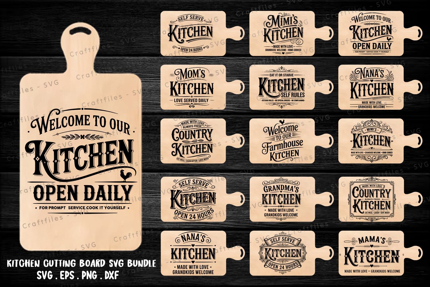 Farmhouse Kitchen Cutting Board SVG