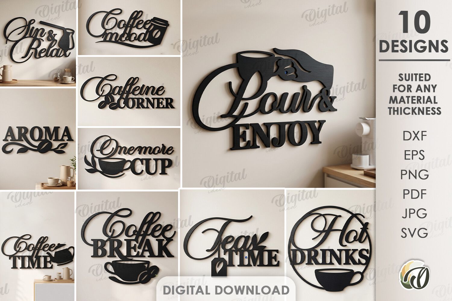 Drink Station Signs Bundle Laser Cut