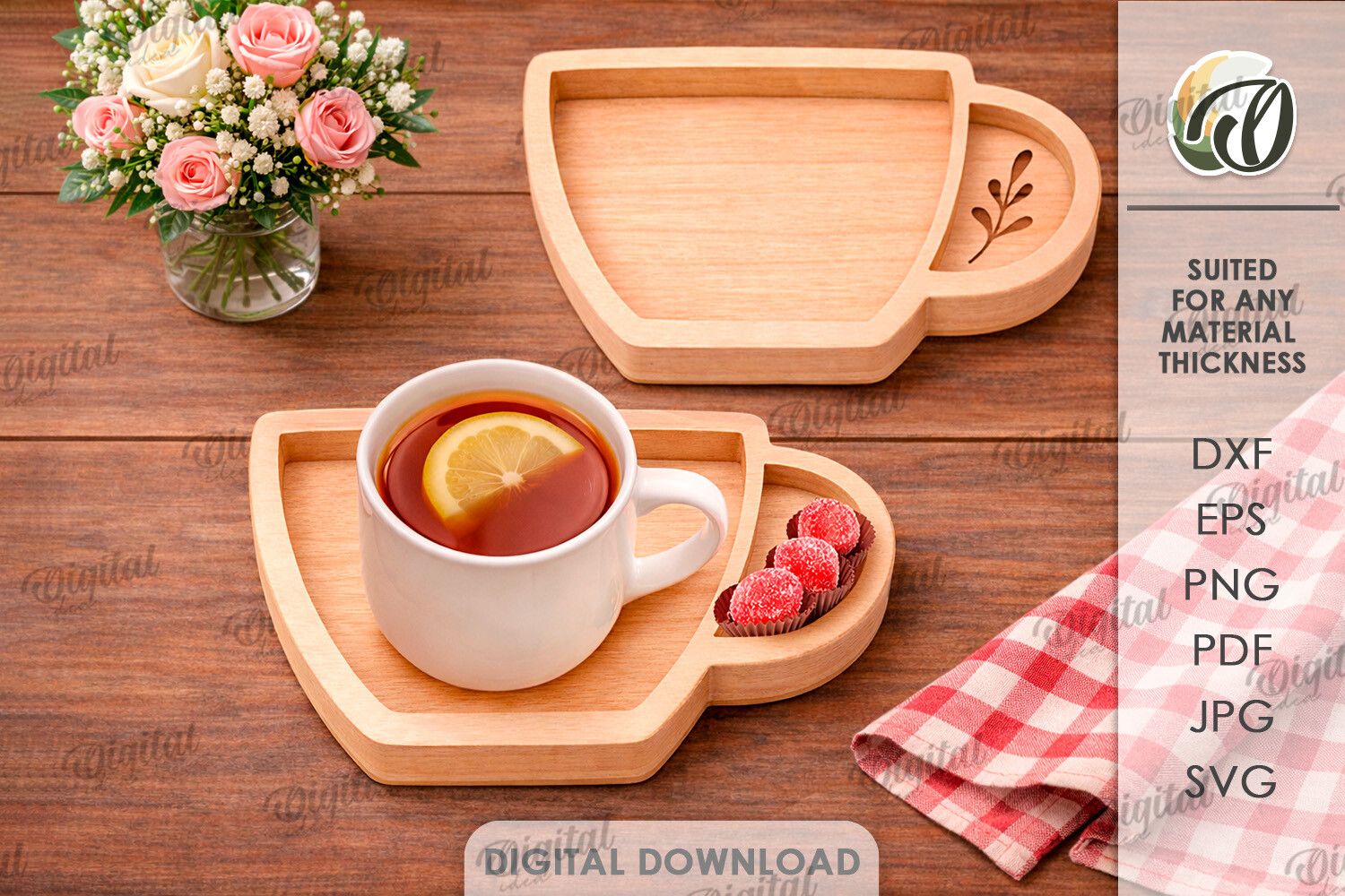 3D Serving Tray Laser Cut