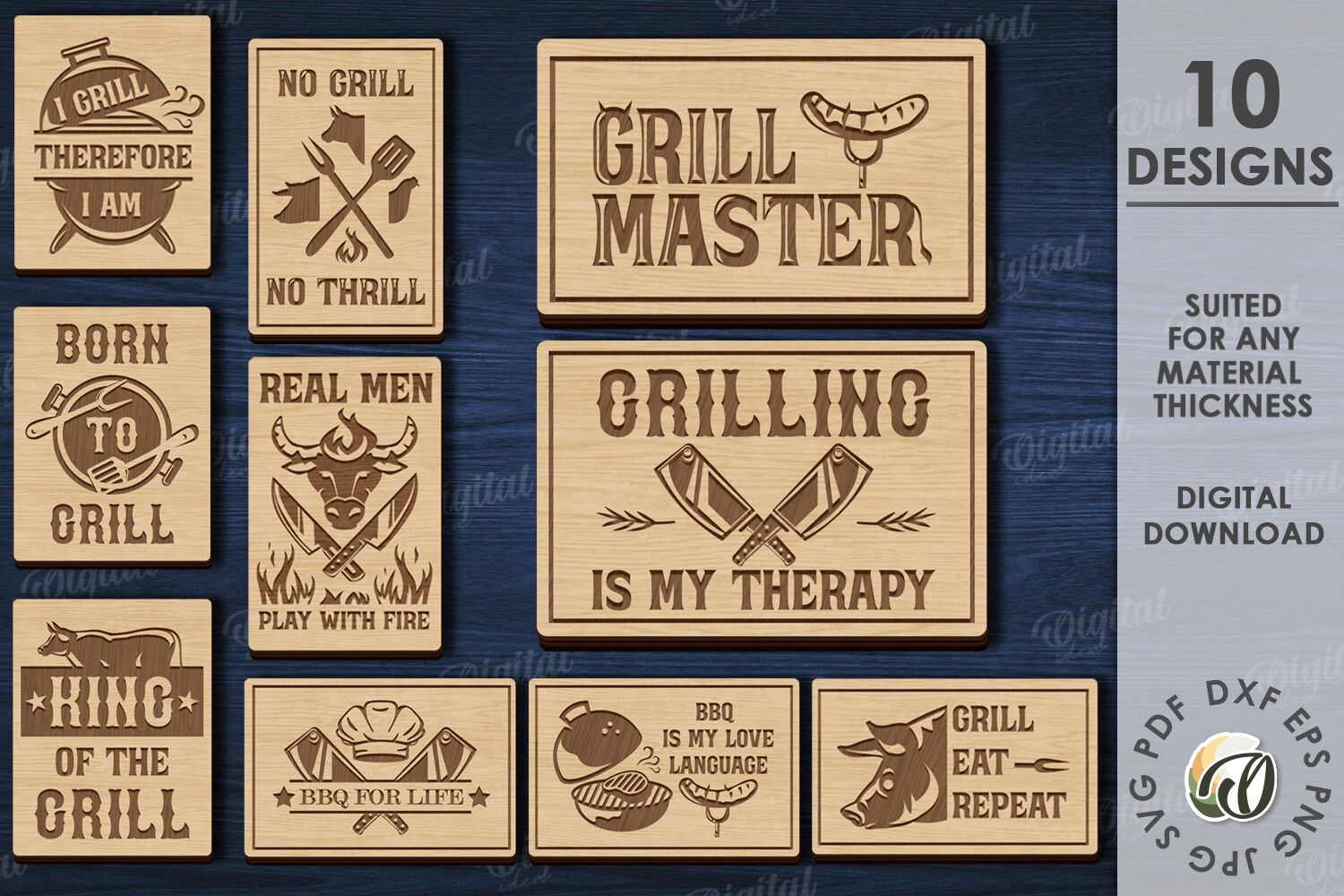 BBQ Cutting Board Bundle Laser Cut